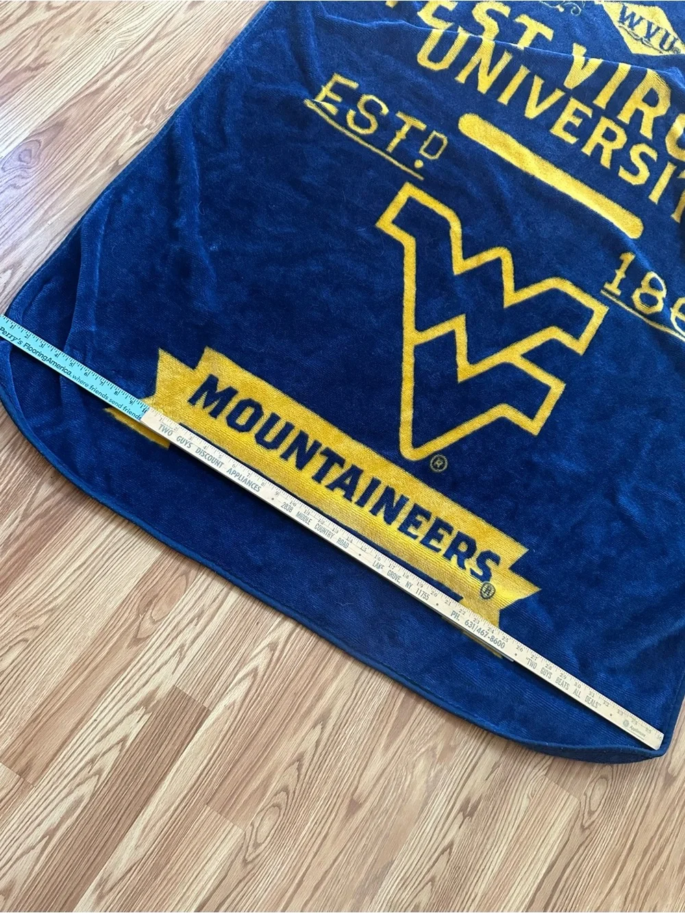 West Virginia Mountaineers Navy and Gold Plush Throw Blanket